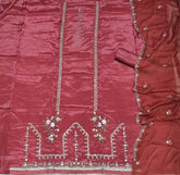 Classy Glass Organza Suit Set with Zari Thread Work - Yanchi