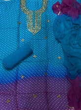 Classy Organza Suit Set with Heavy Real Mirror & Pearl Work - Yanchi