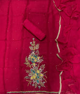 Classy Organza Suit Set with Heavy Real Mirror & Pearl Work - Yanchi