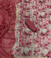 Classy Organza Suit Set with Heavy Real Mirror Work - Yanchi