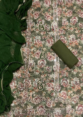 Classy Organza Suit Set with Heavy Real Mirror Work - Yanchi