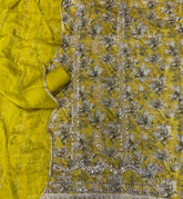 Classy Organza Suit Set with Heavy Real Mirror Work - Yanchi