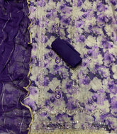 Classy Organza Suit Set with Heavy Real Mirror Work - Yanchi