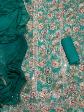 Classy Organza Suit Set with Heavy Real Mirror Work - Yanchi