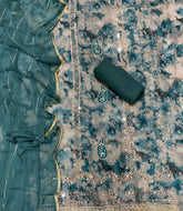 Classy Organza Suit Set with Heavy Real Mirror Work - Yanchi