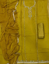 Classy Pure Organza suit set with Stone work - Yanchi