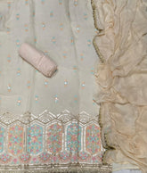 Classy Pure Organza with Heavy Sequins & Zari Thread Work - Yanchi