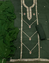 Classy Shimmer Suit Set with Sequins & Zari Thread Work - Yanchi