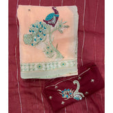 Classy Shimmer Suit Set with Zari Work - Yanchi