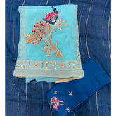 Classy Shimmer Suit Set with Zari Work - Yanchi