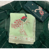 Classy Shimmer Suit Set with Zari Work - Yanchi