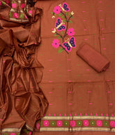 Classy Weaves Muga Cotton Silk Suit Set (2096) - Yanchi