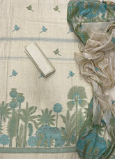 Classy Weaves Muga Cotton Silk Suit Set (4060) - Yanchi