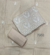 Cotton Chikankari Suit Set D1 (Light Soft Yellow) - Yanchi