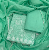 Cotton Chikankari Suit Set D2 (Green) - Yanchi