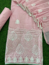 Cotton Chikankari Suit Set D2 (Light - Peach) - Yanchi