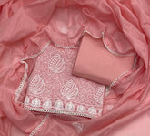 Cotton Chikankari Suit Set D2 (Peach) - Yanchi