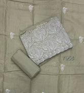 Cotton Chikankari Suit Set D4 (Beige) - Yanchi