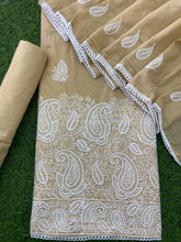 Cotton Chikankari Suit Set D4 (Beige) - Yanchi