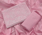Cotton Chikankari Suit Set D4 (Light - Pink) - Yanchi