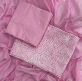 Cotton Chikankari Suit Set D4 (Pink) - Yanchi