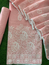 Cotton Chikankari Suit Set D6 (Peach) - Yanchi
