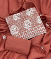 Cotton Chikankari Suit Set D7 (Maroon) - Yanchi