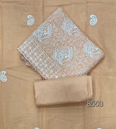 Cotton Chikankari Suit Set D7 (Orange) - Yanchi