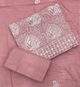 Cotton Chikankari Suit Set D7 (Peach) - Yanchi