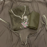 Crush Silk Suit Set with Cutdana & Sequins Work - Yanchi