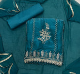 Crush Silk Suit Set with Cutdana & Sequins Work - Yanchi