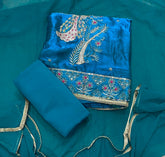 Crush Silk Suit Set with Zari & Sequins Work - Yanchi