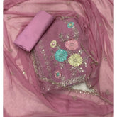 Crush Silk Suit Set with Zari & Sequins Work - Yanchi