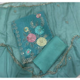 Crush Silk Suit Set with Zari & Sequins Work - Yanchi