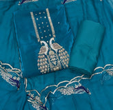 Crush Silk Suit Set with Zari & Stone Work - Yanchi