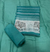 Dhamaka Offer Elegant Linen Cotton Suit Set with Swarovski Work - Yanchi