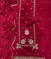 Dhamaka Offer Glass Organza Suit Set With Sequins & Zari Thread Work - Yanchi