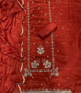 Dhamaka Offer Glass Organza Suit Set With Sequins & Zari Thread Work - Yanchi