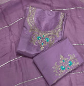 Dhamaka Offer Glass Organza Suit Set With Zari & Thread Work - Yanchi