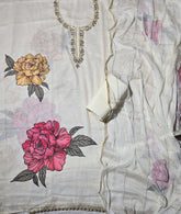 Fancy Burberry Suit Set with Real Mirror & Pearl Work - Yanchi