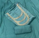 Fancy Crepe Silk Suit Set with Heavy Sequins Cutdana & Thread Work - Yanchi