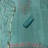 Fancy Crunchi Suit Set with Zari Thread Work - Yanchi