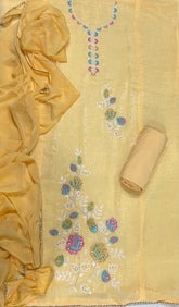 Fancy Crunchy Suit Set with Elegant Beads & Thread Work - Yanchi