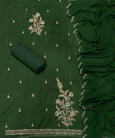 Fancy Crunchy Suit Set with Heavy Zari Thread & Sequence Work - Yanchi