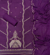 Fancy Crunchy Suit Set with Heavy Zari Thread & Sequence Work - Yanchi