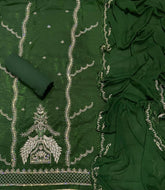 Fancy Crunchy Suit Set with Heavy Zari Thread & Sequence Work - Yanchi