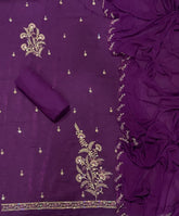 Fancy Crunchy Suit Set with Heavy Zari Thread & Sequence Work - Yanchi