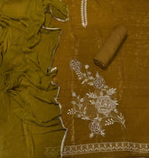 Fancy Crunchy Suit Set with Heavy Zari Thread & Sequence Work - Yanchi