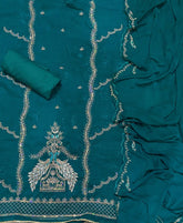 Fancy Crunchy Suit Set with Heavy Zari Thread & Sequence Work - Yanchi