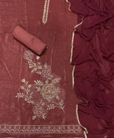 Fancy Crunchy Suit Set with Heavy Zari Thread & Sequence Work - Yanchi